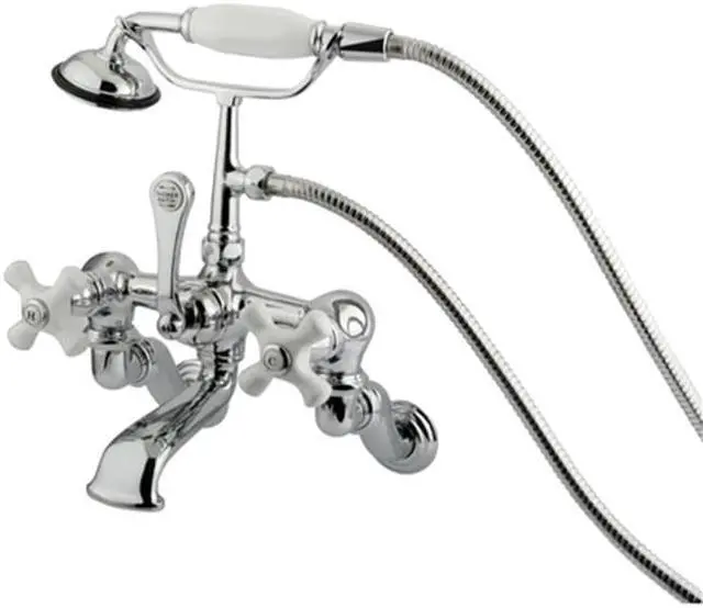 Main image of Kingston Brass CC466T1 Wall Mount Clawfoot Tub Filler with Hand Shower