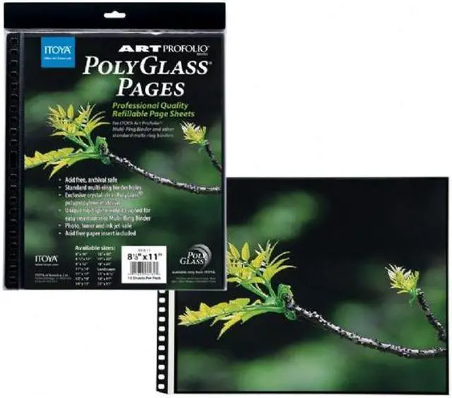 Alt view image 2 of 12 - Itoya PR811 8.5 in. x 11 in. Art Profolio Polyglass Refill Pages