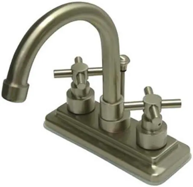 Main image of Kingston Brass Ks8668Ex Twin Lever Handles 4 Inch Centerset Lavatory Faucet - Satin Metal Finish