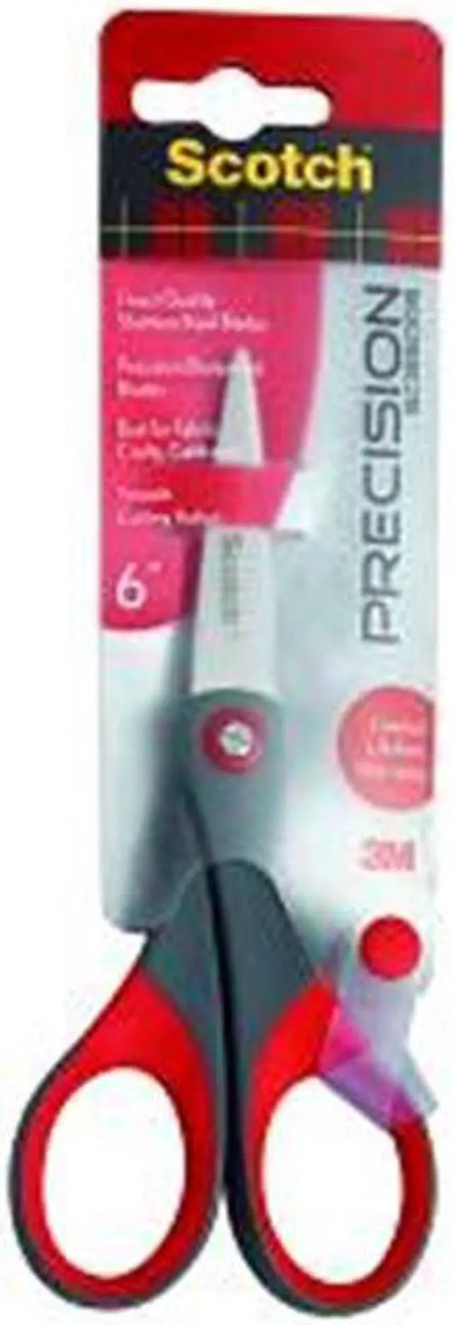 Main image of 3M MMM1446 Scissors- Precision- 6in. Straight- Gray-Red