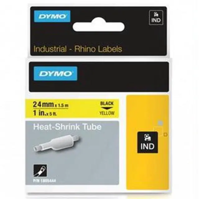 Alt view image 2 of 8 - DYMO 1805444 Industrial Heat Shrink Tubes for DYMO Industrial RhinoPro Label Makers, Black on Yellow, 1.00"
