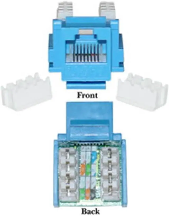 Alt view image 2 of 4 - Cable Wholesale Cat 5e Keystone Jack, RJ45 Female to 110 Punch Down - Blue