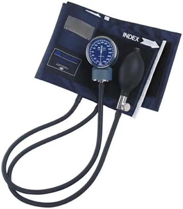 Main image of Mabis 01-100-011 Signature Aneroid Sphygmomanometer - Blue Nylon Cuff - Adult
