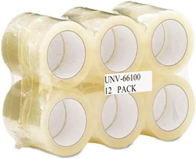 Alt view image 2 of 12 - Universal General-Purpose Acrylic Box Sealing Tape 48mm x 100m 3" Core Clear 12