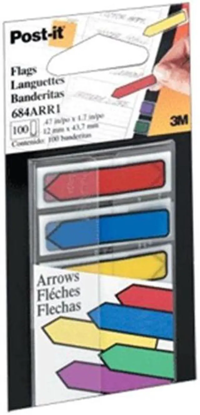 Alt view image 2 of 2 - Post-It Arrow Flags Asst .5in 100 Sht 684-ARR1 Pack Of 6