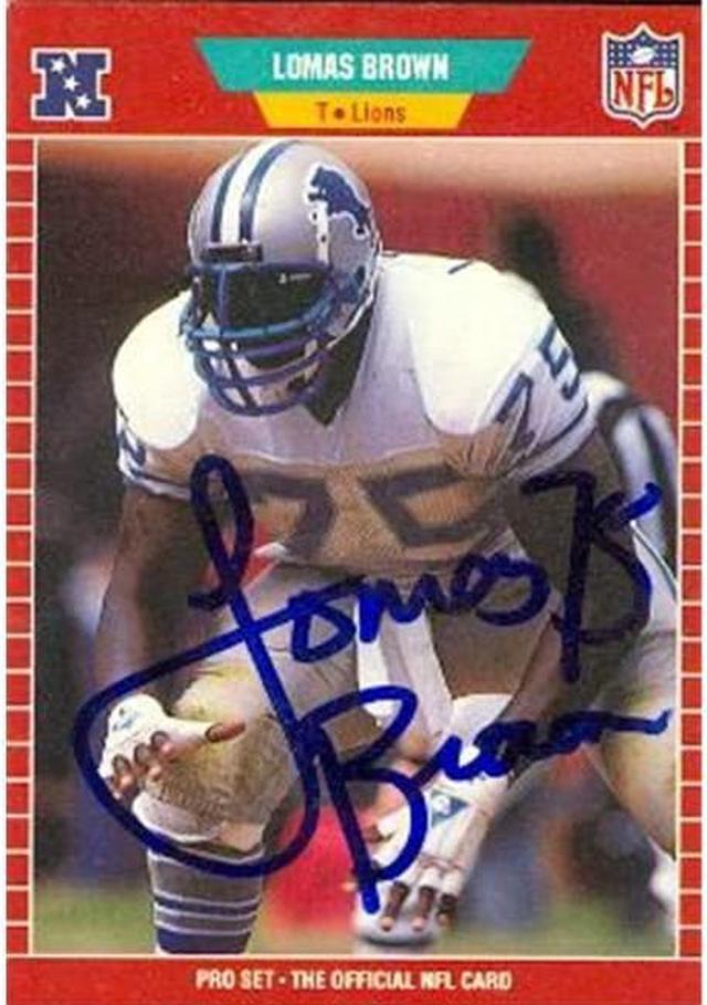 Autograph Warehouse 65569 Lomas Brown Autographed Football Card Detroit  Lions 1989 Pro Set No. 118 