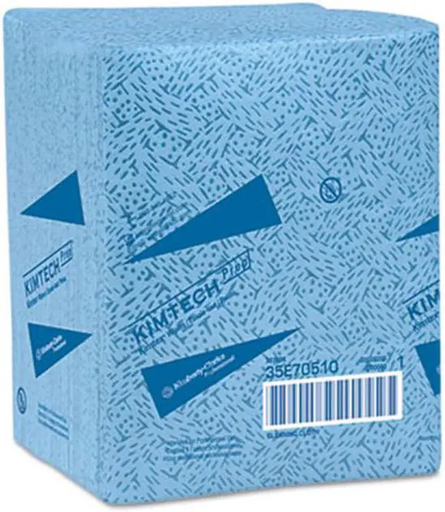 Alt view image 6 of 20 - Kimberly-Clark - 33560 - KIMTEX Wipers, 1/4-Fold, 12 1/2 x 13, Blue, 66/Box, 8 Boxes/Carton