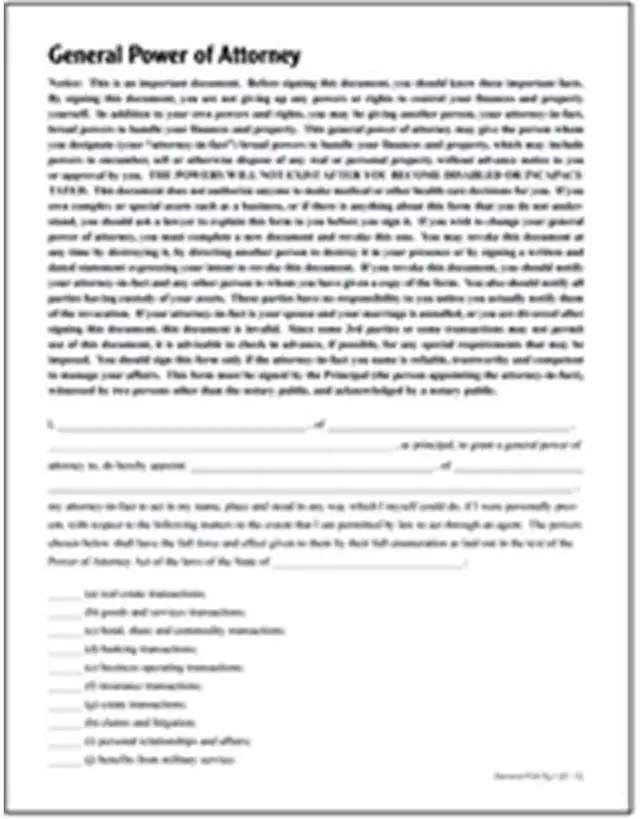 Alt view image 5 of 7 - General Power/Attorney Form Individual Will Handle Finances