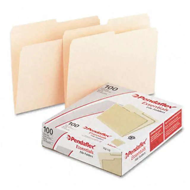 Alt view image 2 of 11 - Pendaflex Essentials File Folders 1/2 Cut Top Tab Letter Manila 100/Box 75212