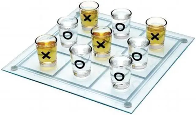 Alt view image 2 of 3 - Maxam SPTTT 9-3/4" x 9-3/4" Shot Glass Tic Tac Toe Game
