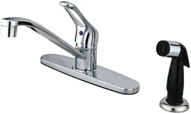 Main image of Kingston Brass KB562 Single Handle Kitchen Faucet With Black Sprayer