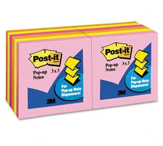 Alt view image 4 of 20 - 3M R33012AN Pop-Up Refills  3 x 3  Five Neon Colors  12 100-Sheets  Pads Pack