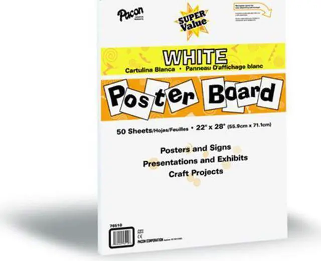 Main image of Pacon Super Value Posterboard 22 x 28 White Single Pack of 50 sheets 76510