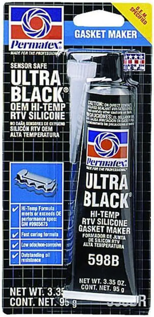 Alt view image 10 of 19 - Permatex 230-82180 Ultra Black Max Oil Resistant Gasket Maker 3.35