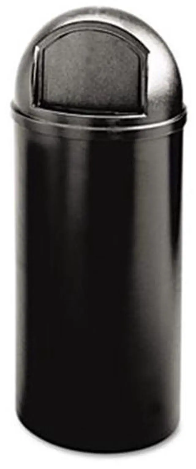 Main image of Marshal Classic Container, Round, Polyethylene, 25 gal, Black