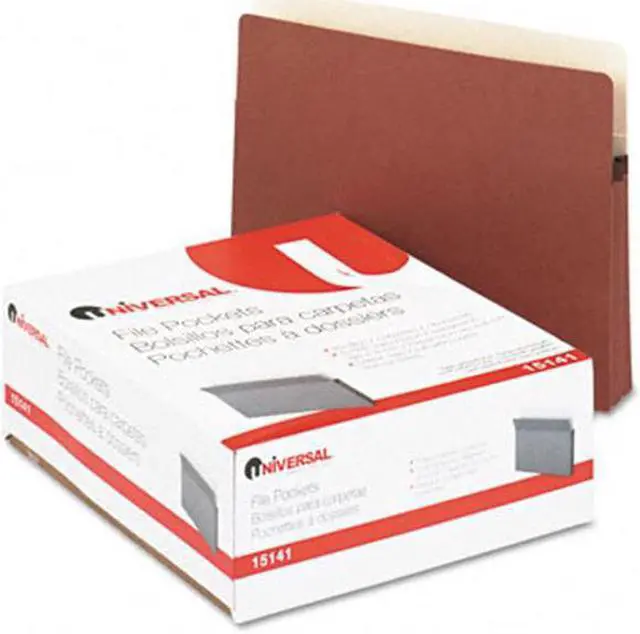 Alt view image 3 of 11 - UNIVERSAL 1 3/4 Inch Expanding File Pockets Straight Tab Letter Redrope/Manila
