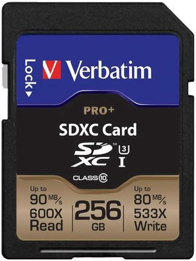 Alt view image 14 of 20 - Verbatim Memory Card SDXC 90MB/s Read Speed 256GB BK/GD 99141