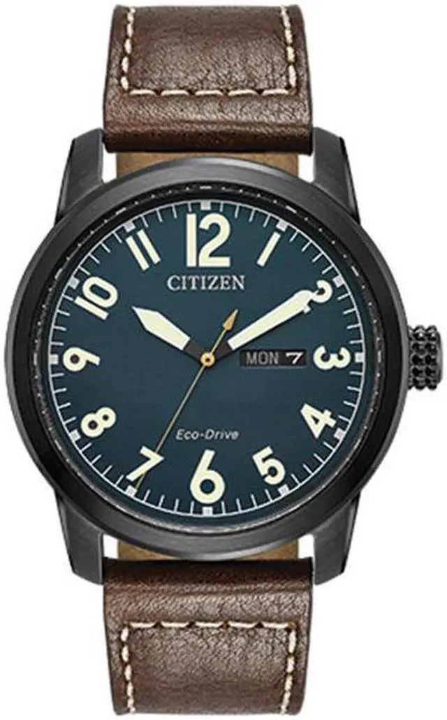 Alt view image 6 of 10 - Men's Citizen Chandler Dark Brown Leather Band Watch BM8478-01L