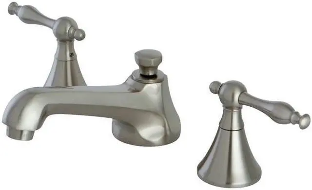 Main image of Kingston Brass KS4478NL Widespread Lavatory Faucet with Brass Pop-Up & Metal Lever Handle Satin Nickel