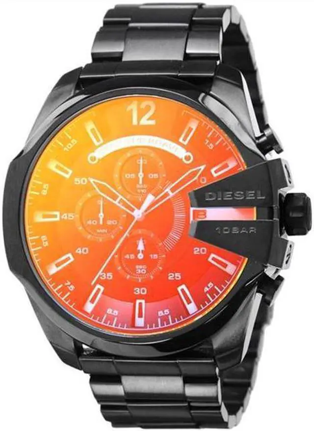 Alt view image 13 of 20 - Diesel DZ4318 Mega Chief Black Ion-plated Stainless Steel Mens Watch
