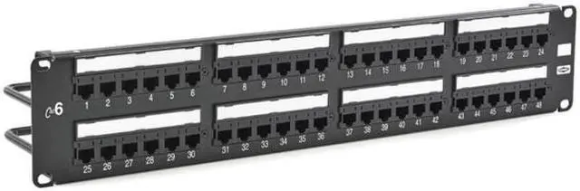 Main image of HUBBELL PREMISE WIRING HP648 Patch Panel,3.46in.H,6 Category,Steel