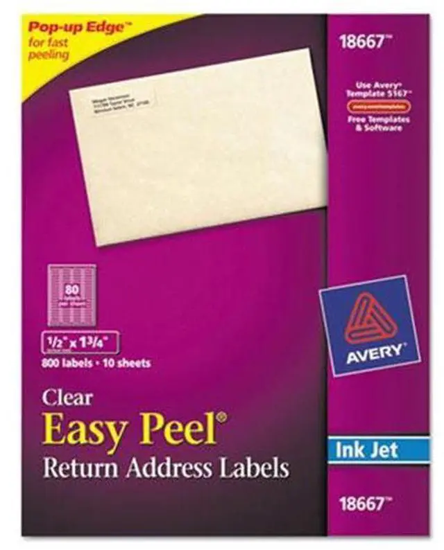 Alt view image 3 of 3 - Avery Clear Easy Peel Mailing Labels