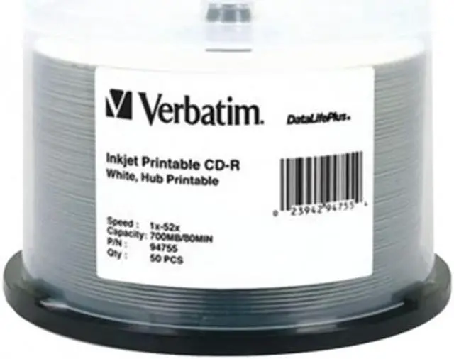 Alt view image 2 of 4 - VERBATIM 94755 700MB 80-Minute 52x DataLifePlus CD-Rs, 50-ct Spindle