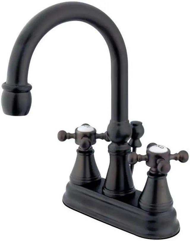 Main image of Kingston Brass KS2615BX 4 in. Centerset Lavatory Faucet with Cross Handle, Oil Rubbed Bronze