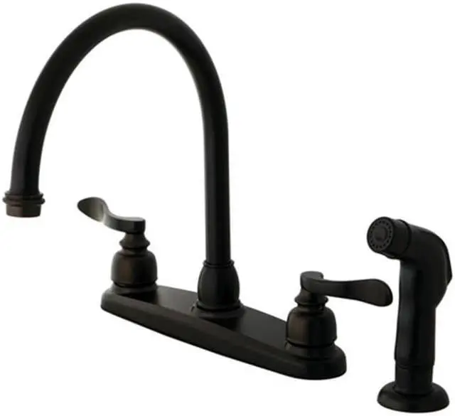 Main image of Kingston Brass KB8795NFLSP NUWAVE FRENCH 8in Centerset Kitchen Faucet with Twin