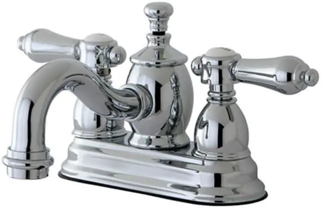 Main image of Kingston Brass KS7101BAL 4 in. Centerset Lavatory Faucet with Heritage Spout & Metal Lever Handle, Polished Chrome