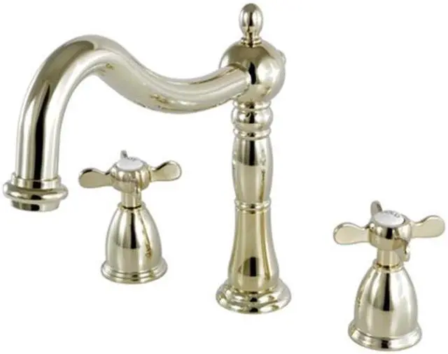 Main image of Kingston Brass KS1342BEX Roman Tub Filler with Cross Handle, Polished Brass