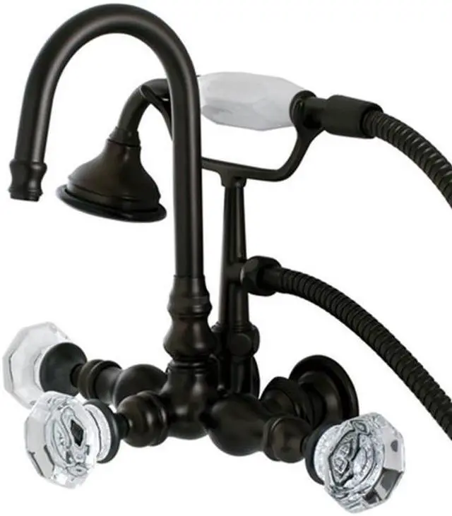 Main image of Kingston Brass AE7T5WCL Aqua Eden Celebrity Wall Mount Clawfoot Tub Faucet, Oil Rubbed Bronze