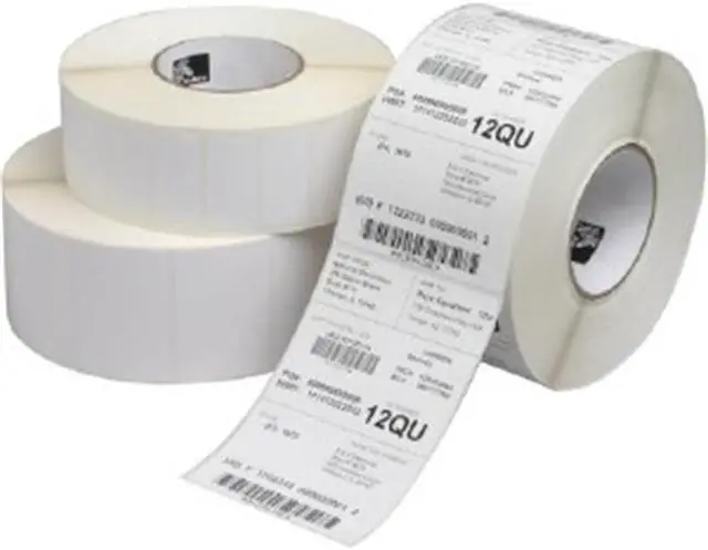 Alt view image 2 of 2 - Zebra 10018351 Z-Perforated 2000T With Rubber Adhesive - 4" Width X 2" Length - 4 Roll - Rectangle - 3000/Roll - 3" Core - Paper - Thermal Transfer - White