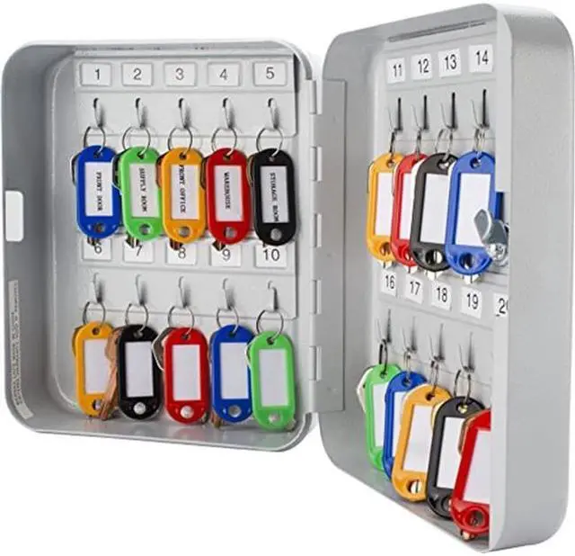 Alt view image 12 of 20 - Barska Key Cabinet, 20 Capacity, 8" H Matte Steel CB12482