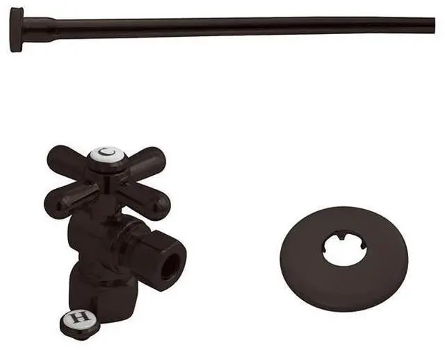 Alt view image 2 of 3 - Kingston Brass KTK105P Toilet Supply Kits Combo, 1/2" IPS Inlet, 3/8" Comp Outle