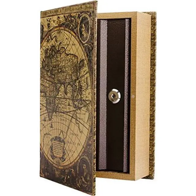 Alt view image 19 of 20 - Barska CB12480 Antique Map Diversion Book Lock Box