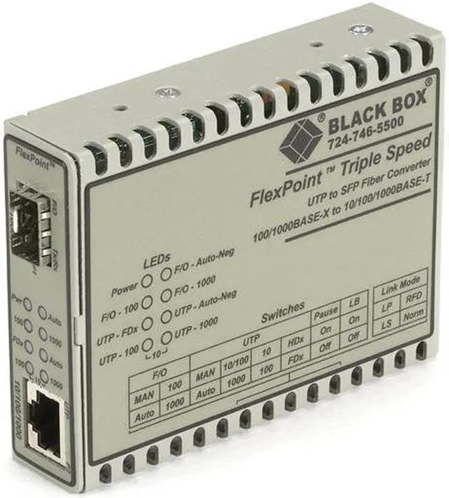 Alt view image 2 of 2 - Black Box FlexPoint LMC1017A-SFP Transceiver/Media Converter
