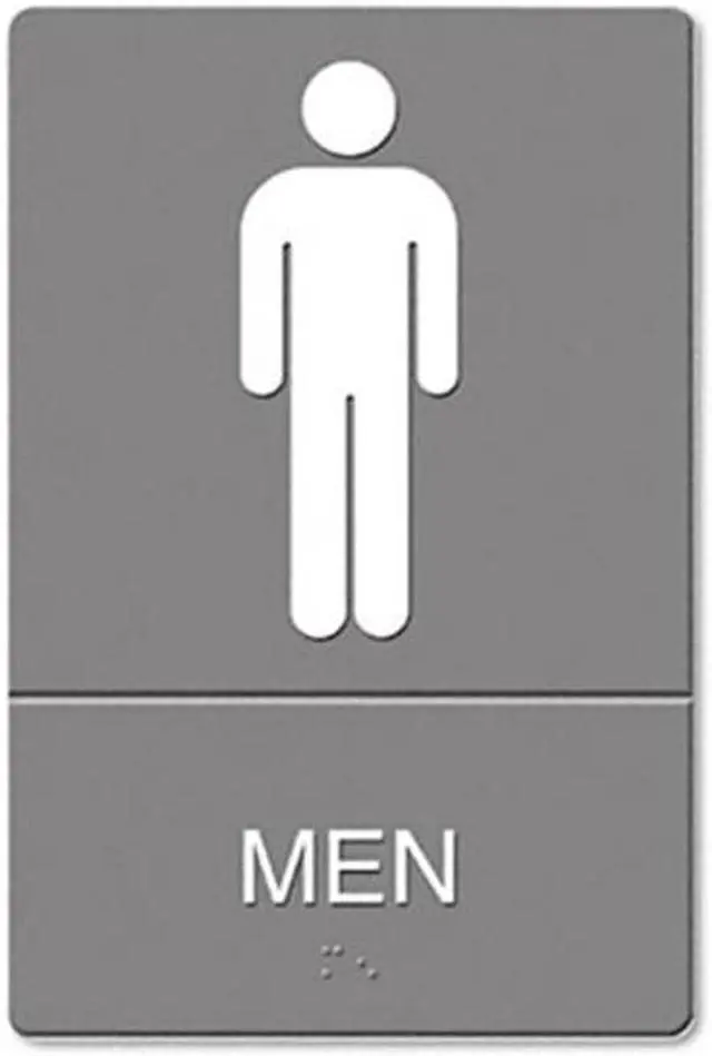 Alt view image 6 of 12 - Headline Sign ADA Sign Men Restroom Symbol w/Tactile Graphic Molded Plastic 6 x