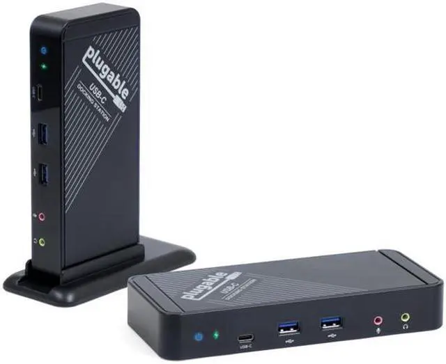 Alt view image 2 of 12 - Plugable USB C Docking Station with Charging, Compatible with Thunderbolt 3 and USB-C MacBooks and Specific Windows, Chromebook, Linux Systems (HDMI Display, 60W Charging, Ethernet, 3x USB 3.0 Ports)