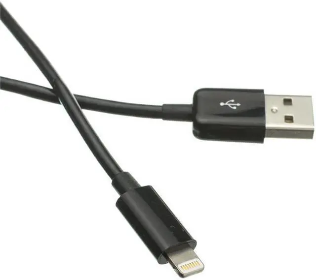 Main image of Apple Lightning Authorized Black iPhone, iPad, iPod USB Charge and Sync Cable, 3 foot