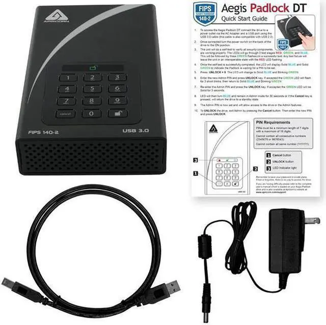 Main image of APRICORN MASS STORAGE ADT-3PL256F-10TB USB 3.0 256-bit Hardware Encrypted Drive