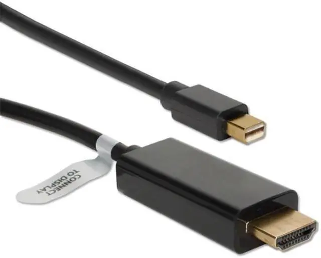 Main image of QVS MDPH-06BK 6Ft Mini Dispport/Thunderbolt To Hdmi Digital Video Black Cable