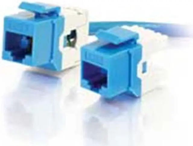 Alt view image 4 of 10 - C2G/Cables To Go 35211 Cat6 180 Degree Keystone Jack Blue