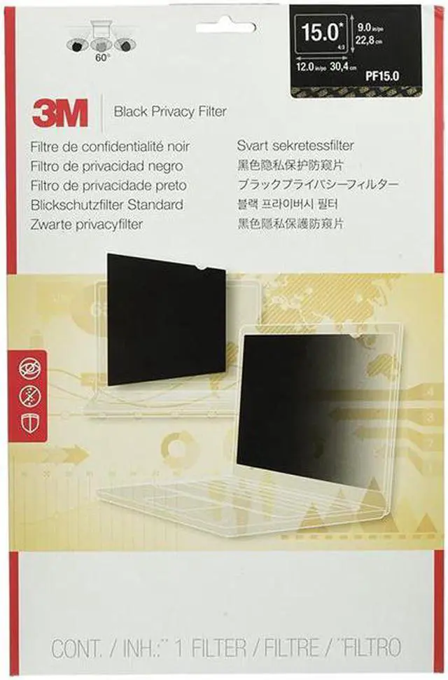 Alt view image 5 of 6 - 3M PF150C3B Privacy Filter For 15 Inch Standard Laptop - Notebook Privacy Filter - 15 Inch - Black