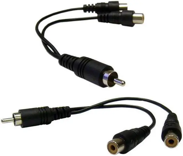 Alt view image 3 of 4 - Cable Wholesale RCA to Stereo adapter 2 x  RCA Female / 1 x 3.5mm Stereo Male 6 inch