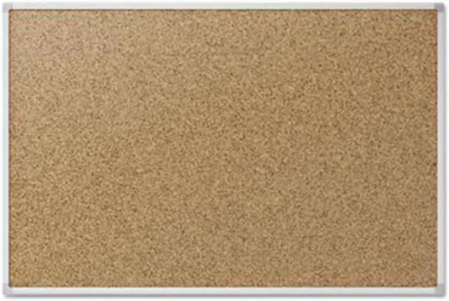 Alt view image 8 of 11 - Mead Cork Bulletin Board 48 x 36 Silver Aluminum Frame 85362