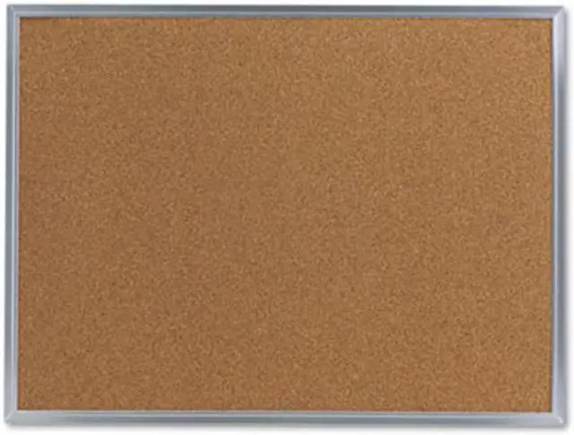 Main image of UNIVERSAL Bulletin Board Natural Cork 24 x 18 Satin-Finished Aluminum Frame