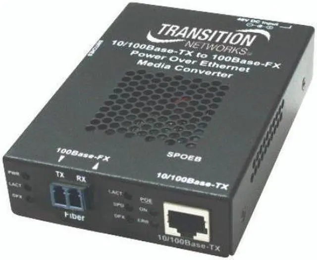 Alt view image 4 of 14 - Transition Networks Stand-alone Fast Ethernet PoE Media Converter