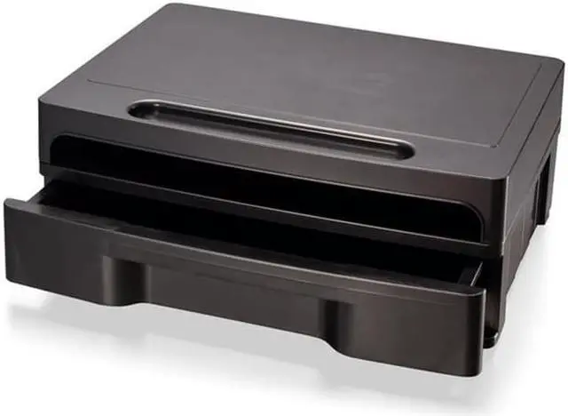 Alt view image 3 of 20 - Officemate Monitor Stand with Drawer 13 1/8 x 9 7/8 x 5 Black 22502