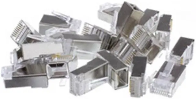 Alt view image 2 of 3 - Cable Wholesale RJ45 CAT5E (8P8C) Crimp Connector Shielded (50 Pcs Per Bag)